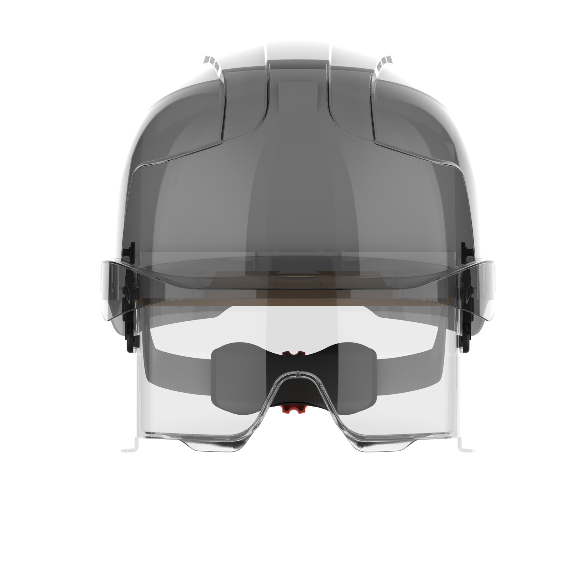 Industriekletterhelm EVO VISTAlens Dualswitch - Weiß/Rauch ABS Mit Doppelnorm